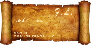 Fakó Luca névjegykártya
